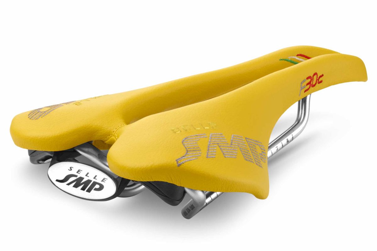 Selle SMP F30C Saddle with Steel Rails (Yellow)