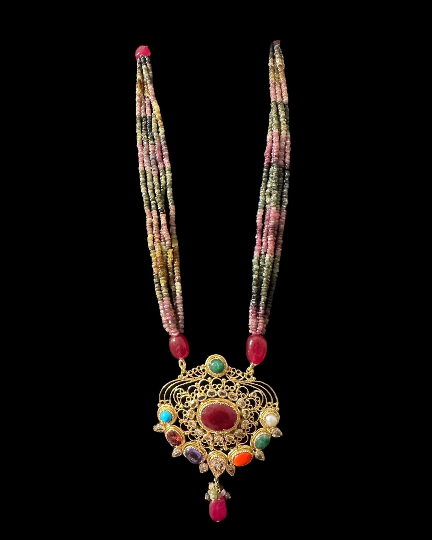 DLN127 Adaya multicolor natural beads necklace ( READY TO SHIP )