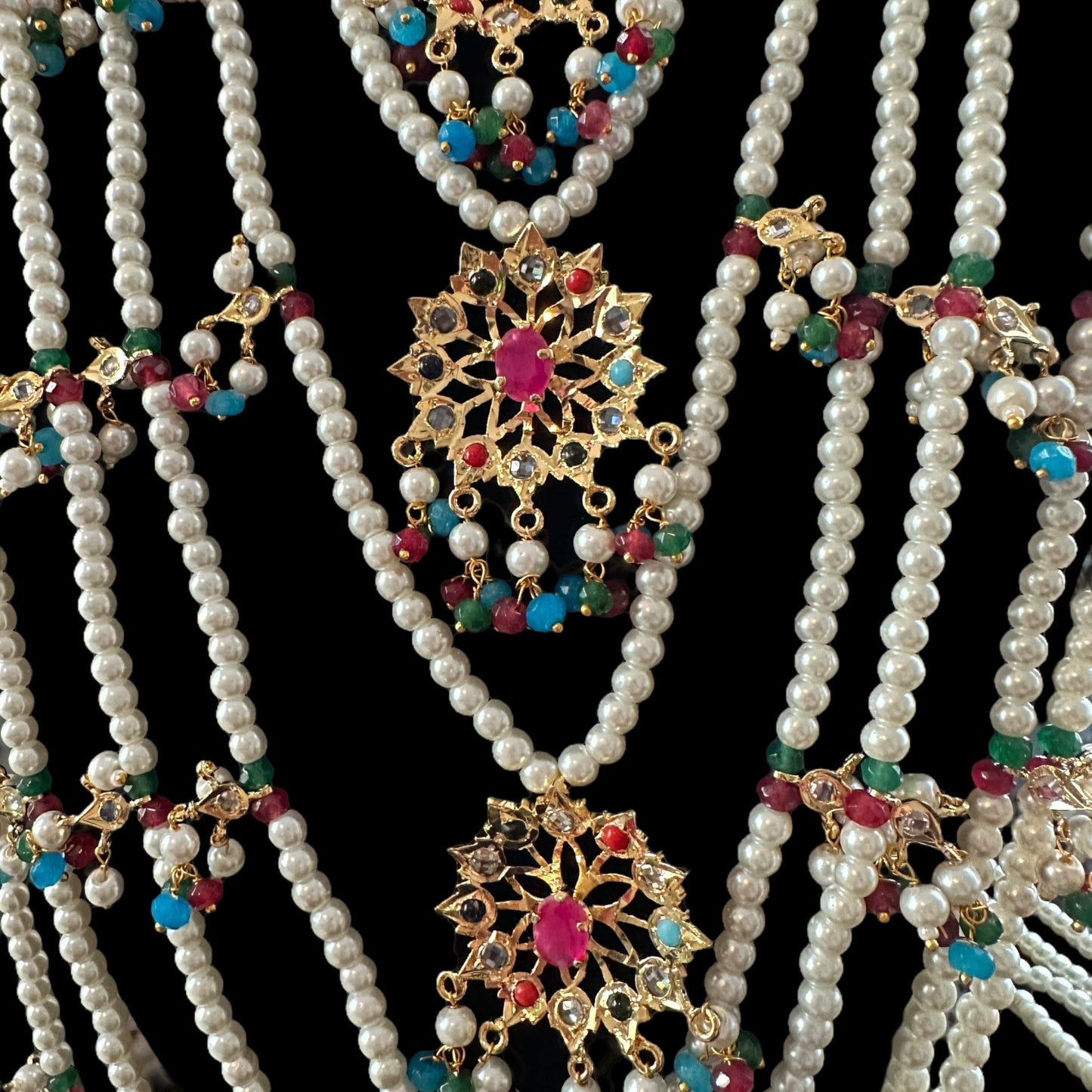 SAT97 Navratan satlada with double jhumka ( SHIPS IN 4 WEEKS )