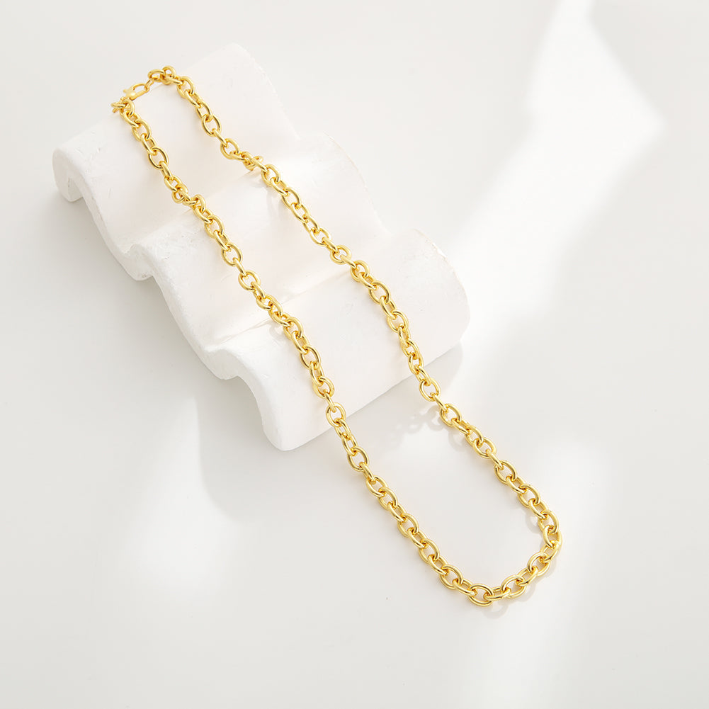Charm Bar Necklaces - 18”, 24” 28” Cable Link 18k Gold Plated