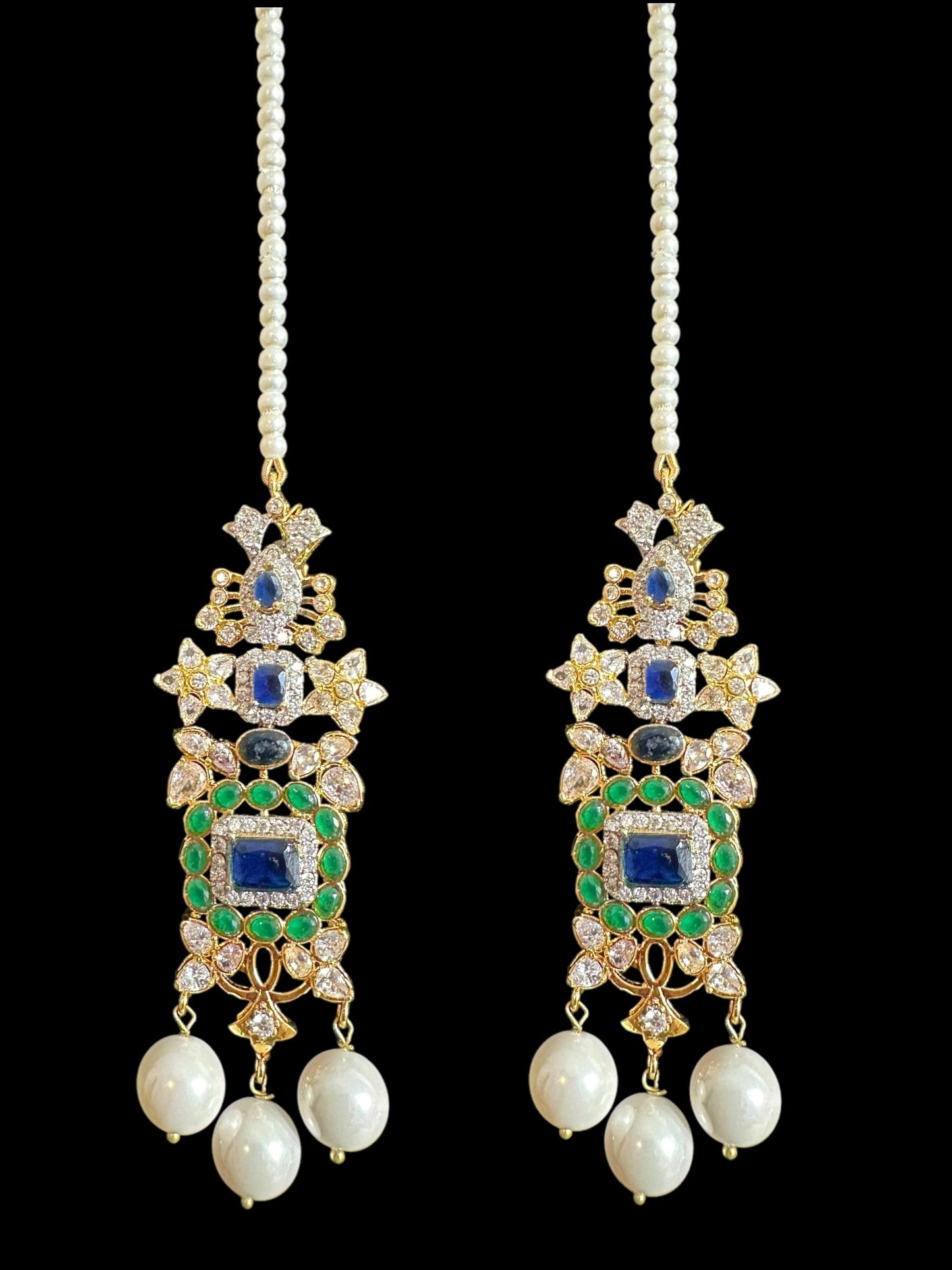 C520 Mehera Emerlad sapphire combination choker set ( READY TO SHIP )