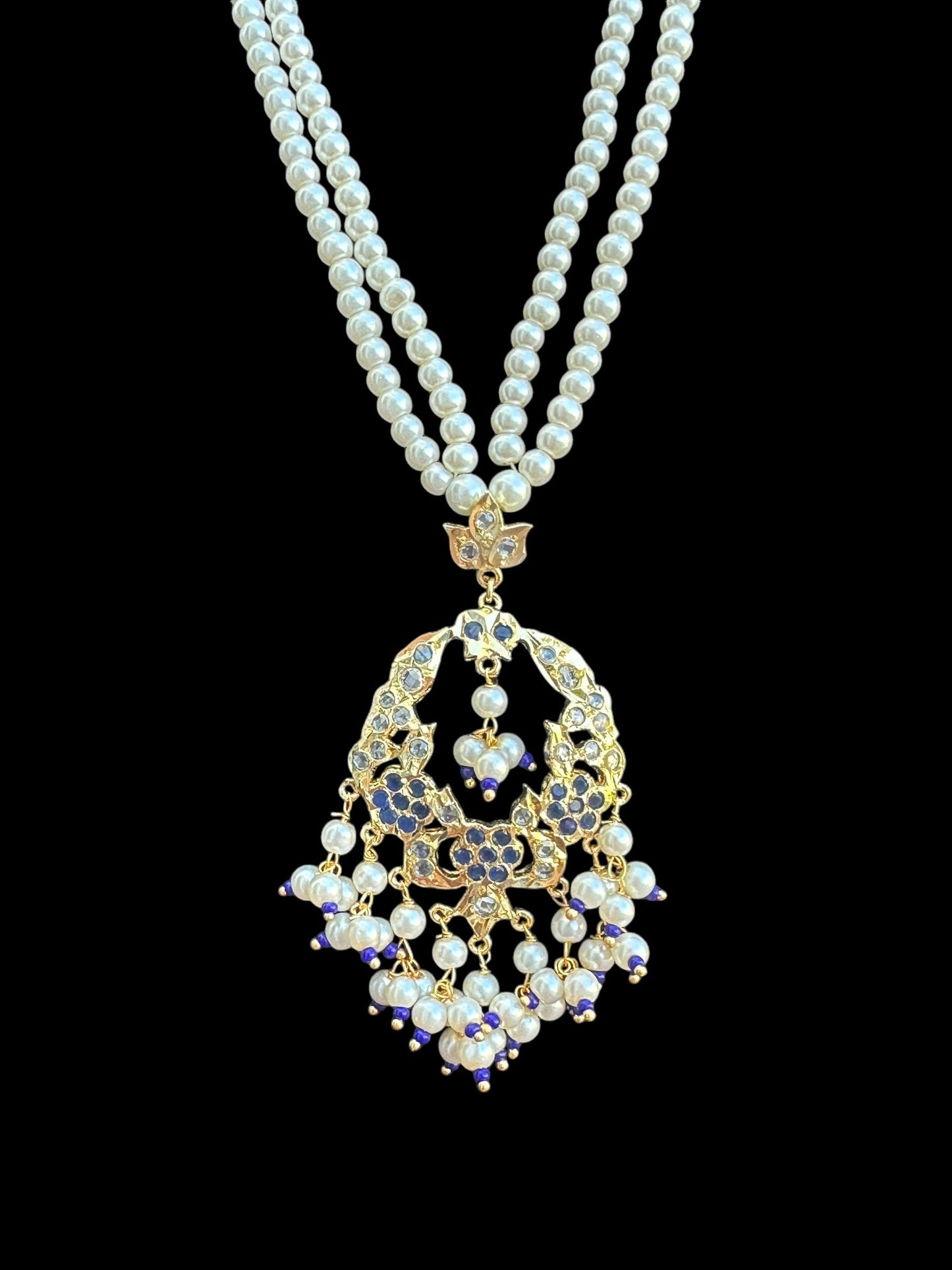 PS364 Madhuri blue pendant set ( SHIPS IN 2 WEEKS )