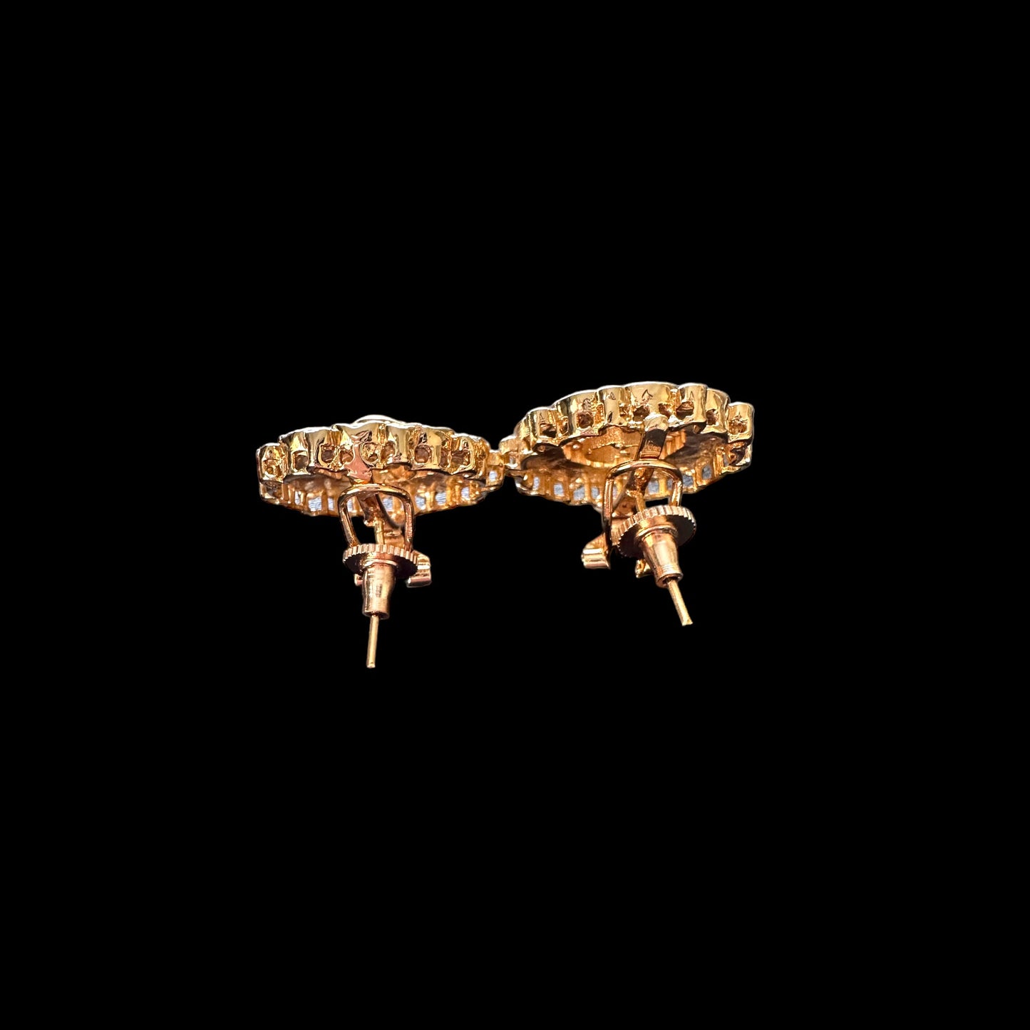 ET559 rose gold plated tops with mother of pearl and turquoise ( READY TO SHIP )