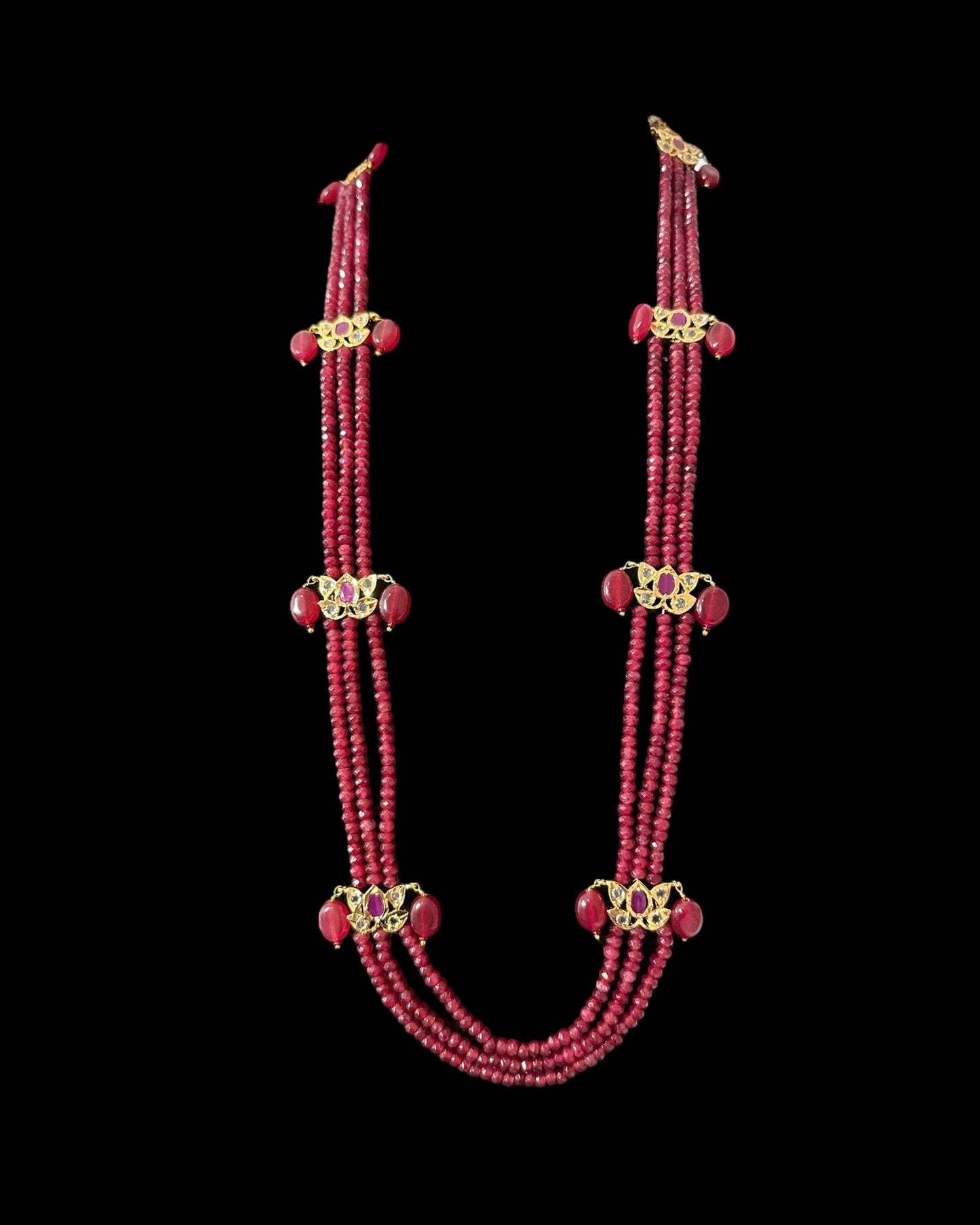 LN64 Raina Ruby beads necklace (SHIPS IN 3 WEEKS )