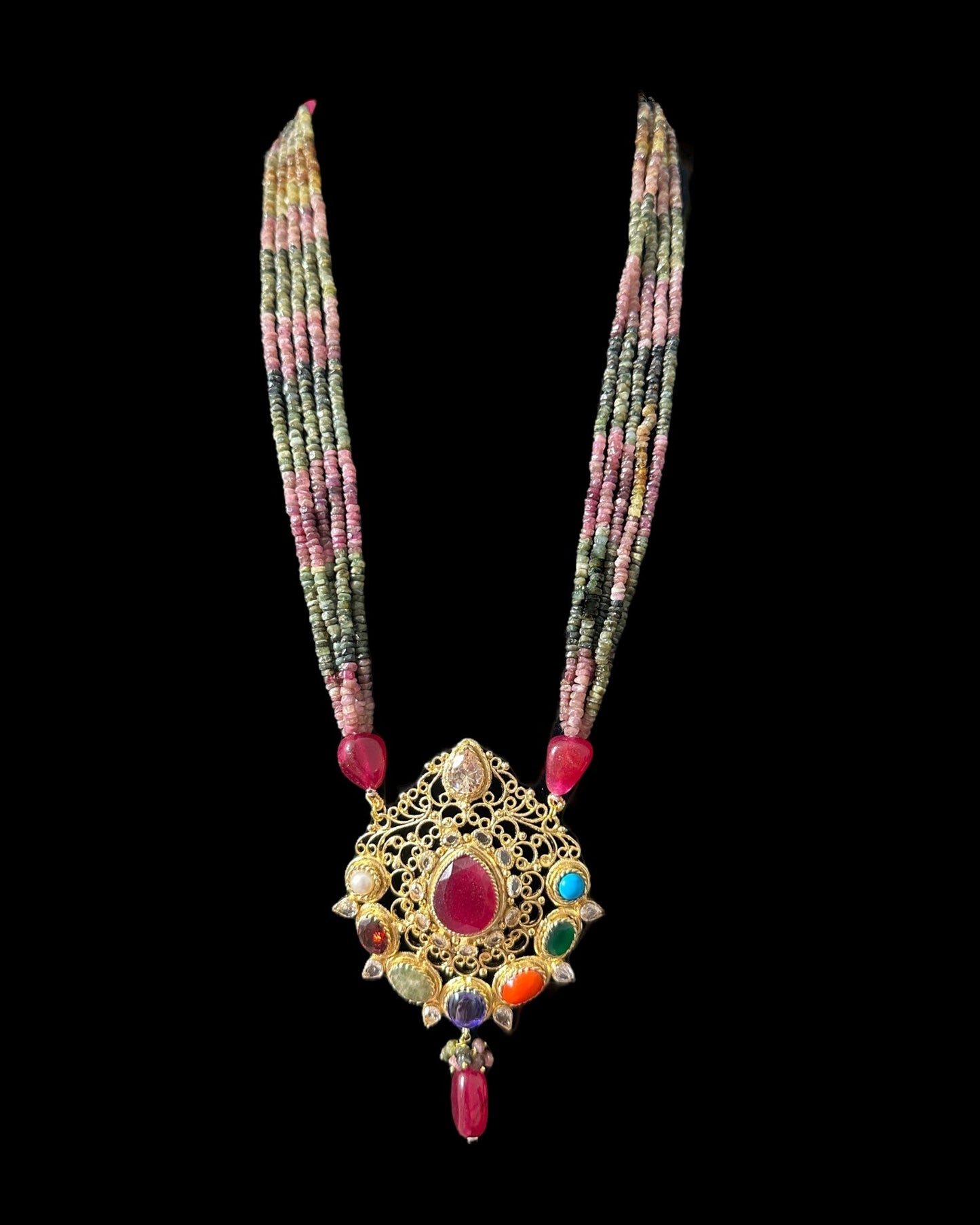 DLN128 Adaya multicolor natural beads necklace ( READY TO SHIP )