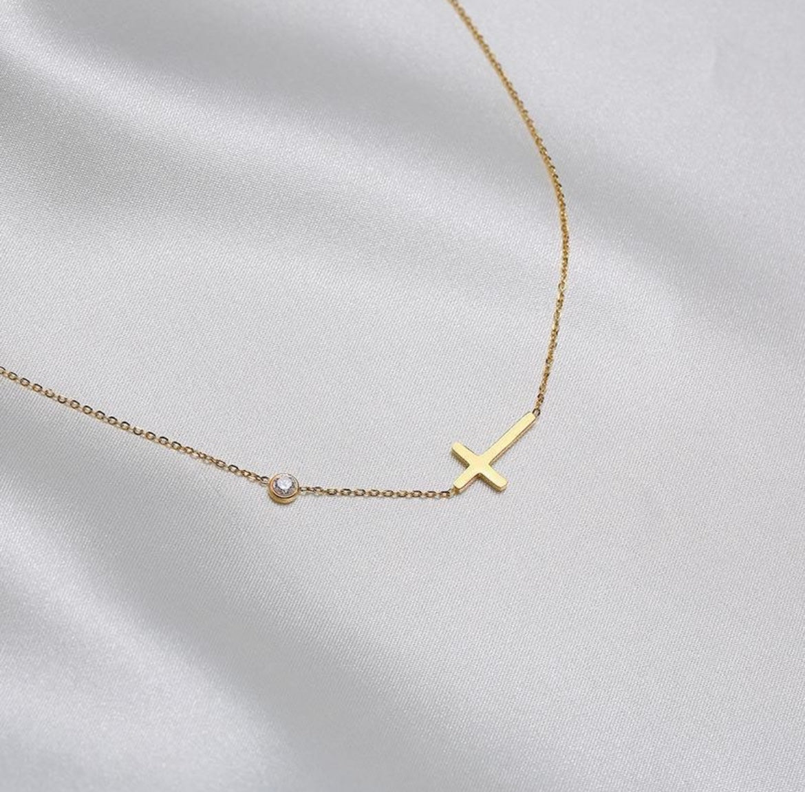 Divine Cross Necklace with Diamond