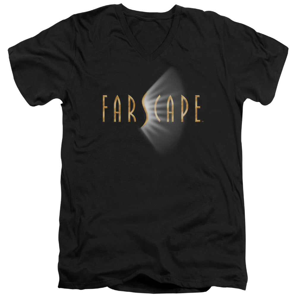 Farscape Logo Mens Slim Fit V-Neck T Shirt Black Officially Licensed