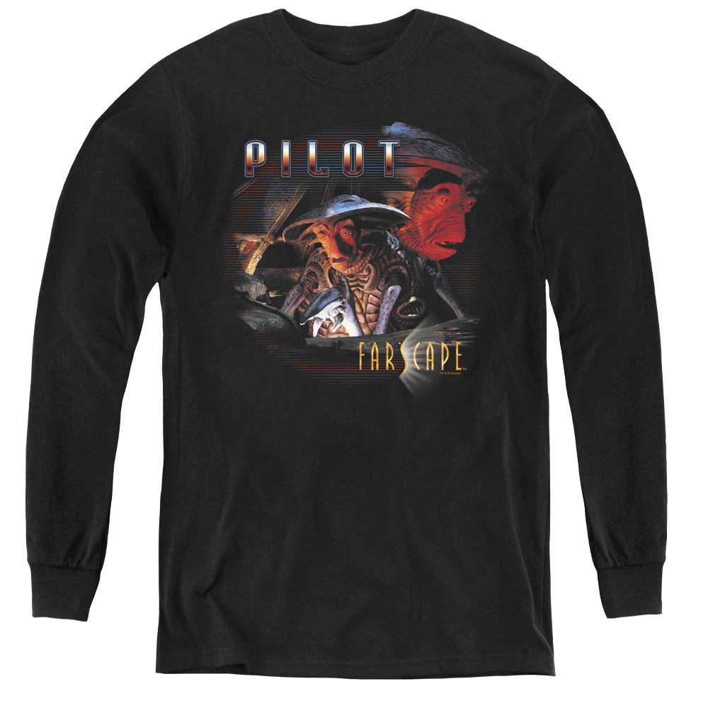 Farscape Pilot Long Sleeve Kids Youth T Shirt Black Officially Licensed