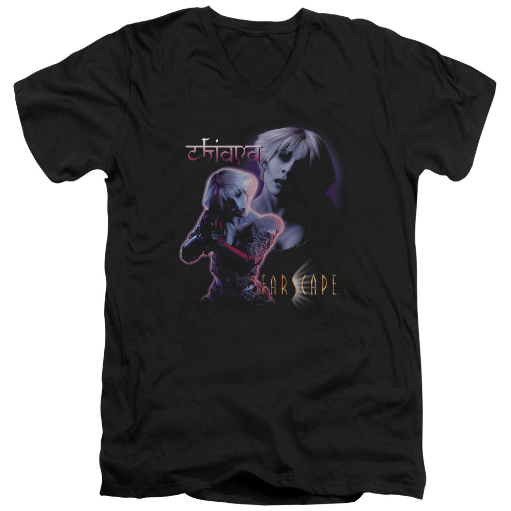 Farscape Chiana Mens Slim Fit V-Neck T Shirt Black Officially Licensed