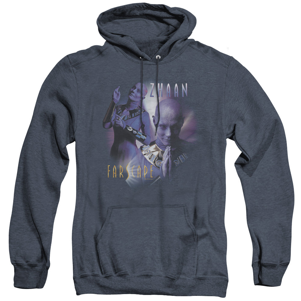 Farscape Zhaan Mens Heather Hoodie Navy Officially Licensed