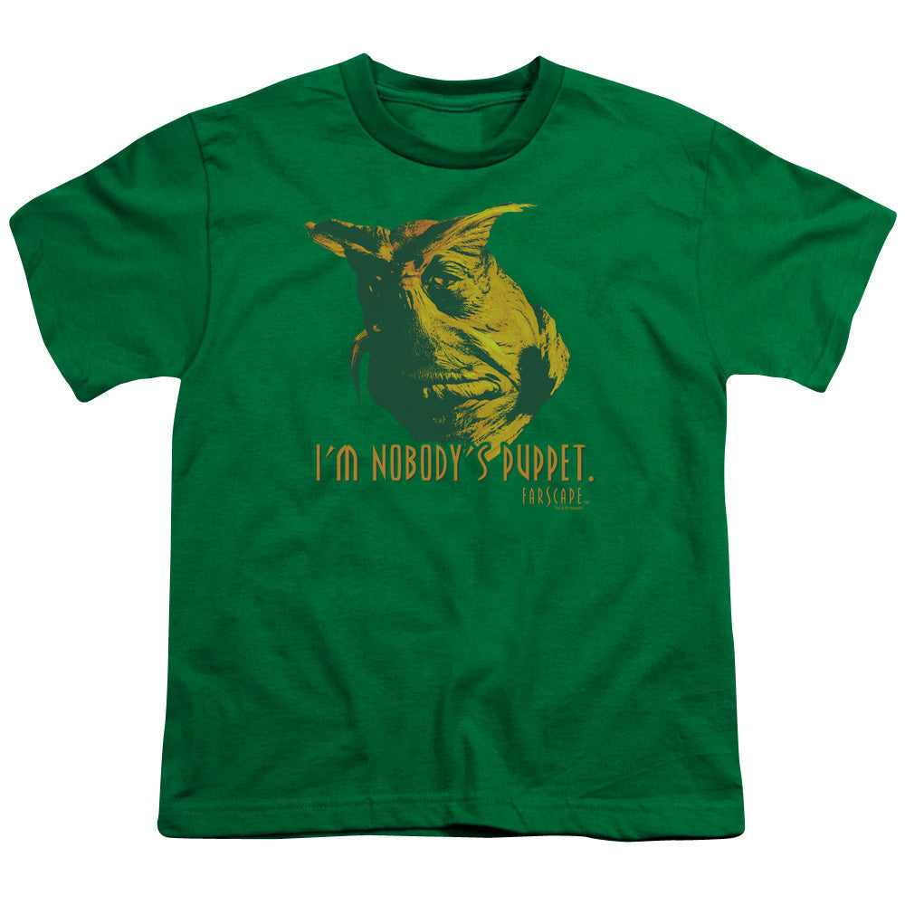 Farscape Nobodys Puppet Kids Youth T Shirt Kelly Green