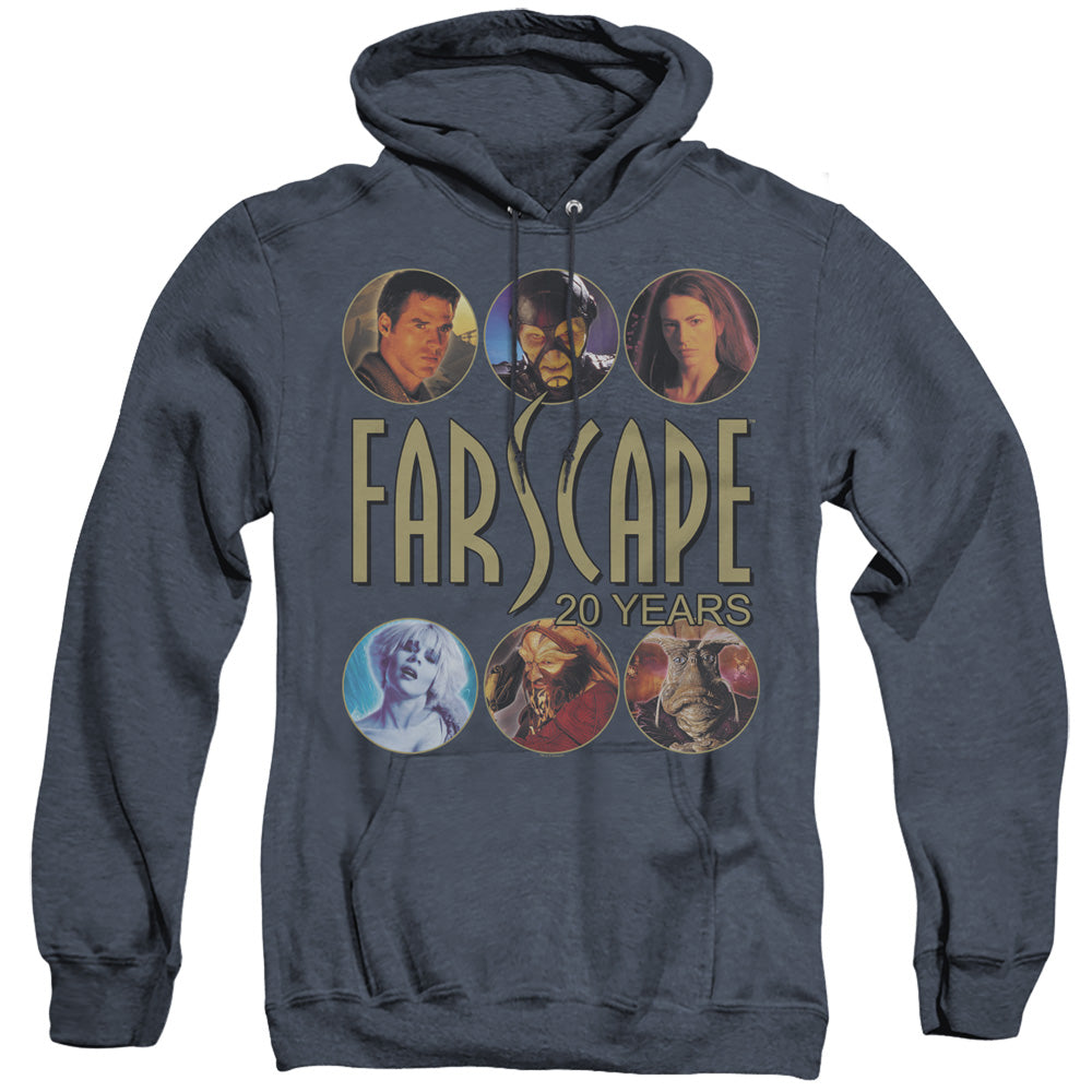 Farscape 20 Years Mens Heather Hoodie Navy Officially Licensed