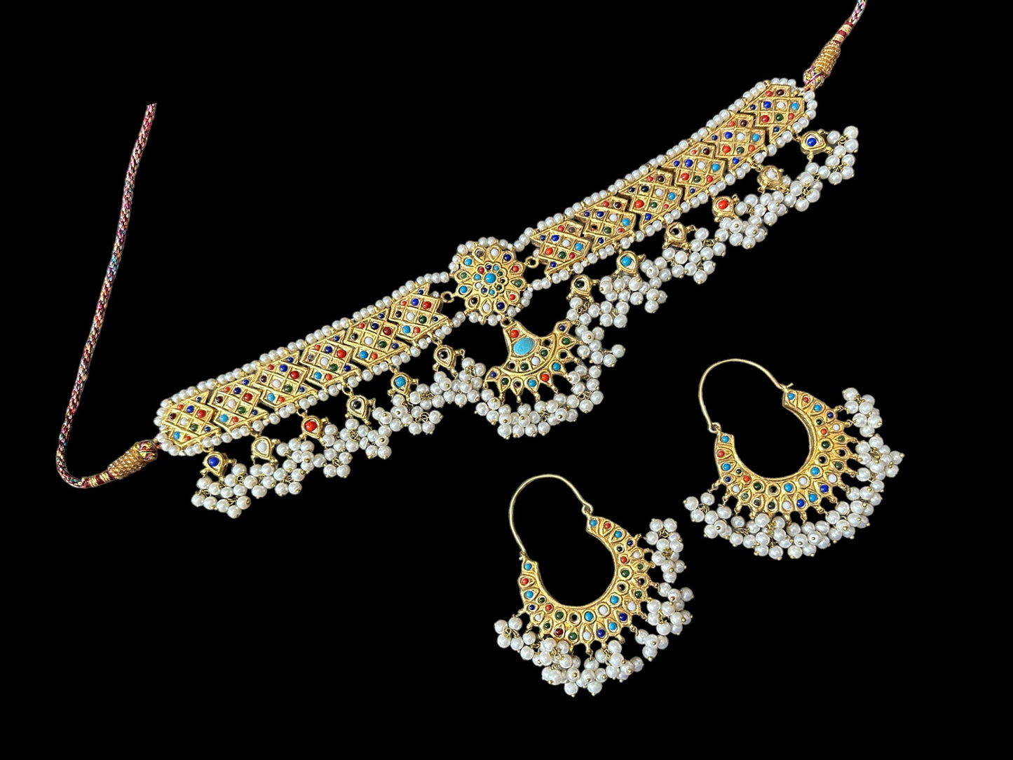 C314 Aniya navratan choker set ( READY TO SHIP )