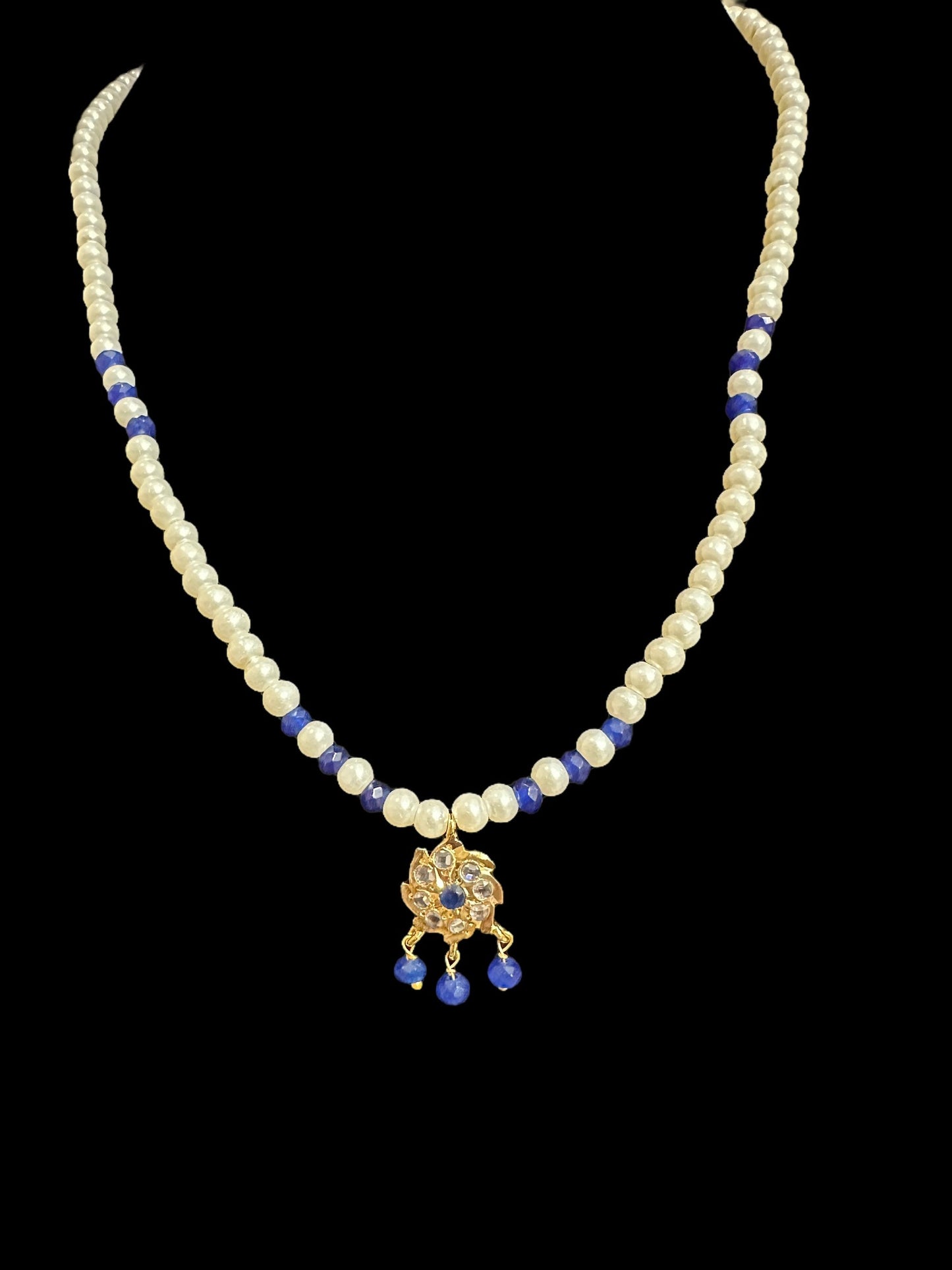 PS499 Sara pendant and earrings set -blue ( READY TO SHIP )