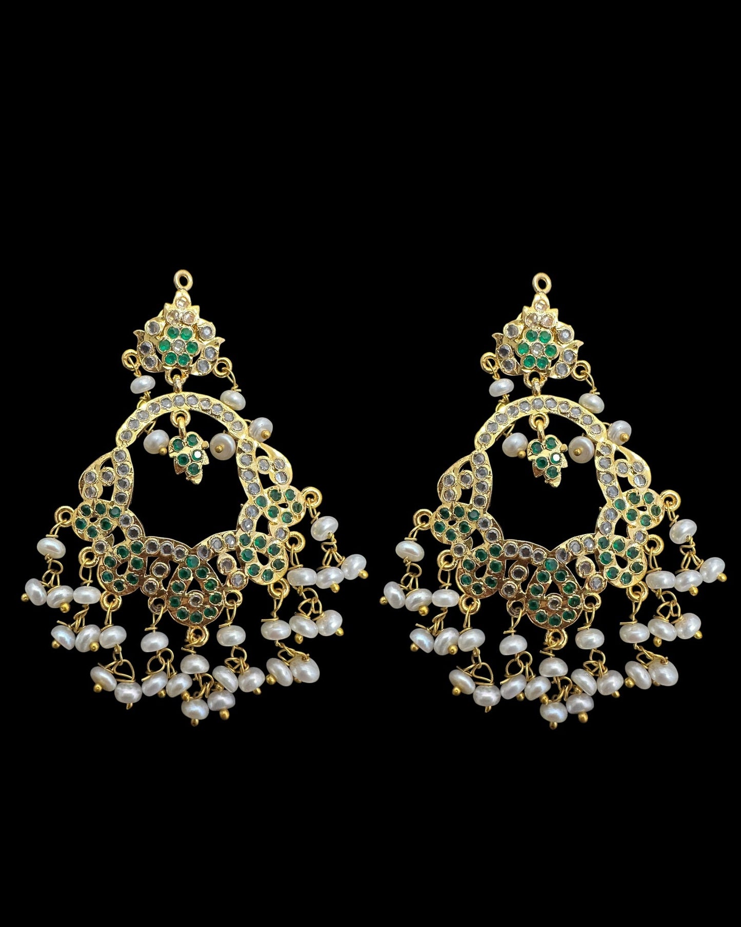 C544 Nishat fresh water pearl choker with earrings - Green ( READY TO SHIP )