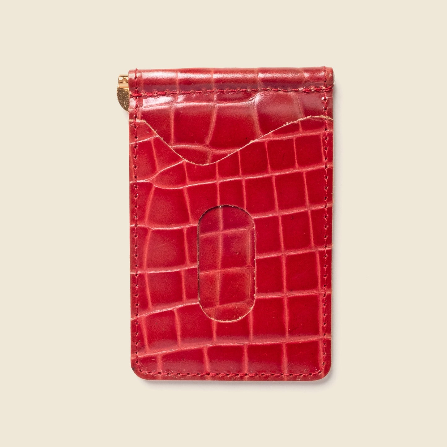 Money Clip Wallet - Red Emboss