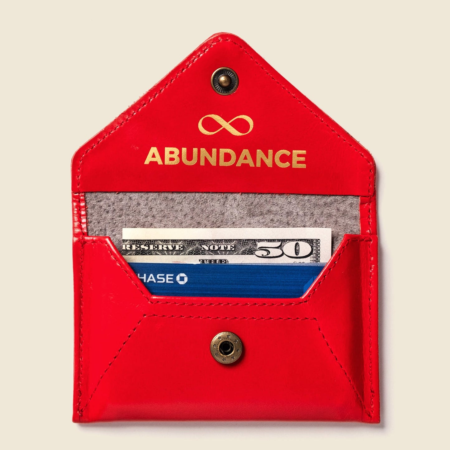 Mini Envelope Wallet With RFID protection - Fire Red