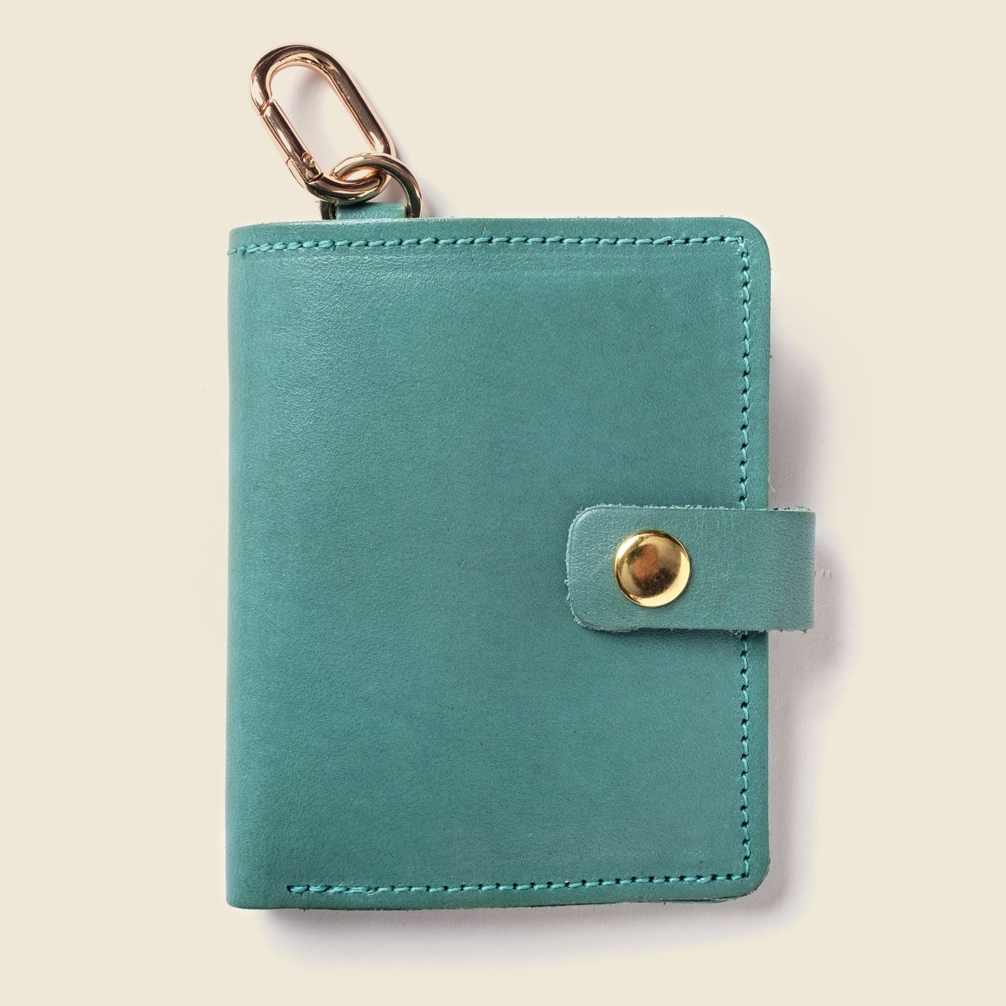 Wallet with Snap and Key Ring - Green