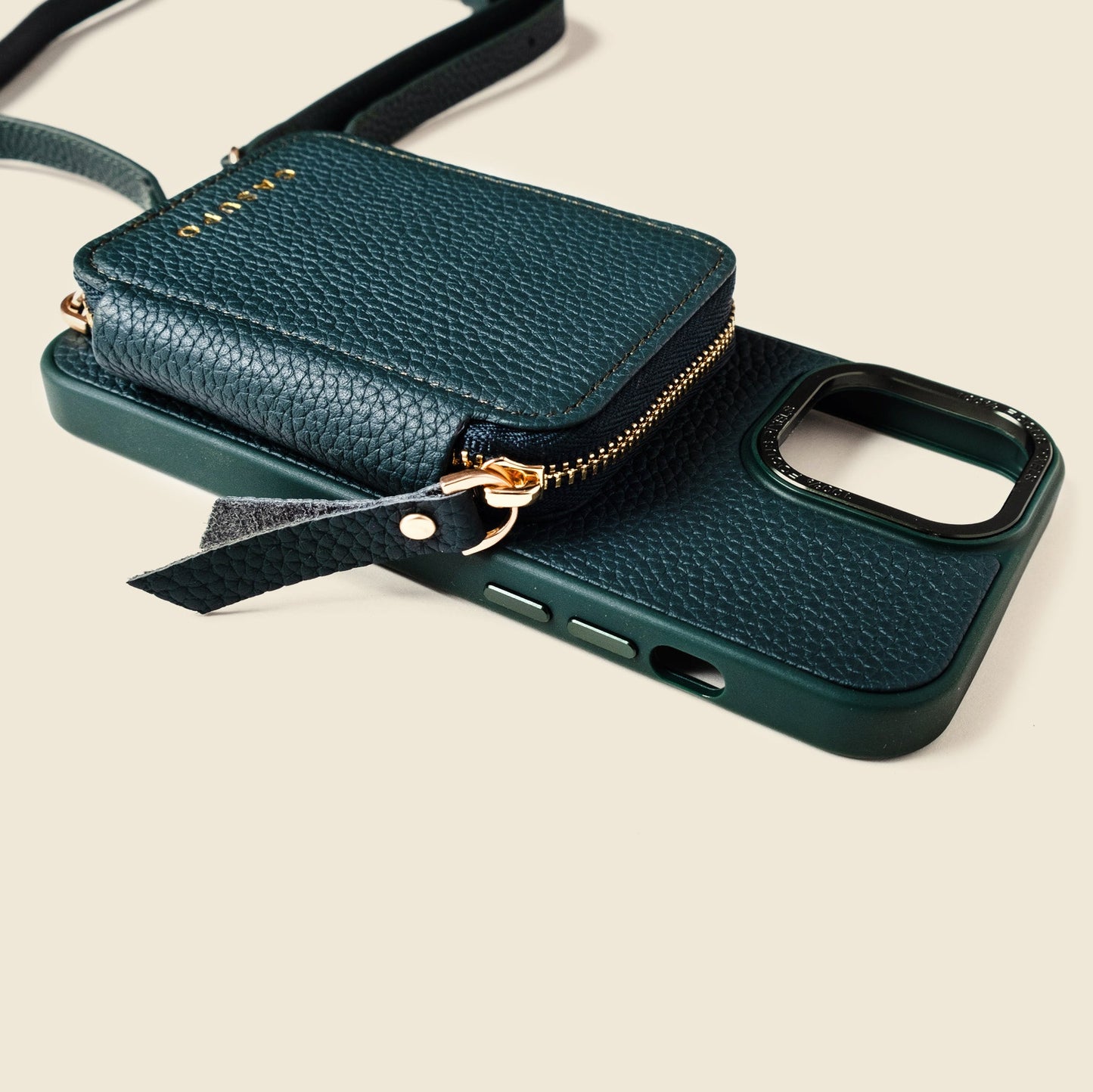 iPhone Case and Wallet with Long Strap - Forest