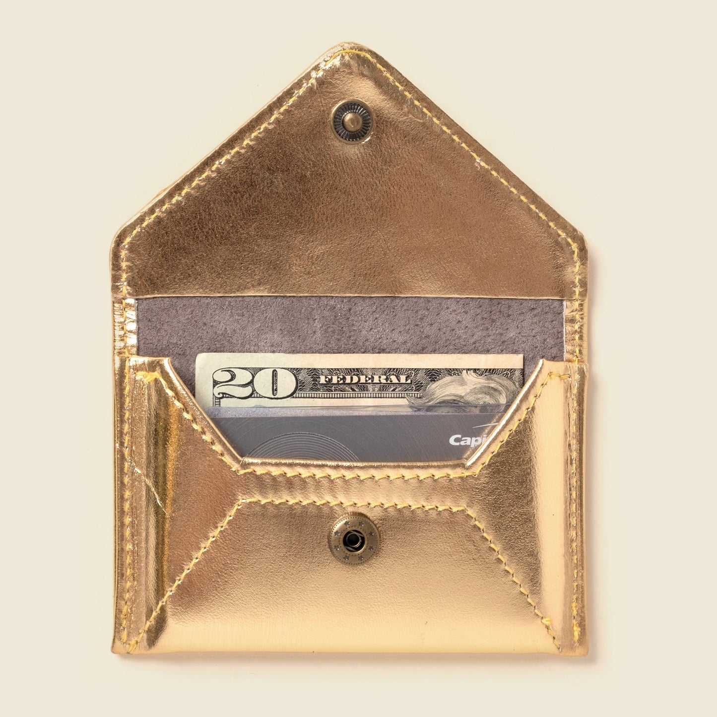 Mini Envelope Wallet With RFID protection - Gold