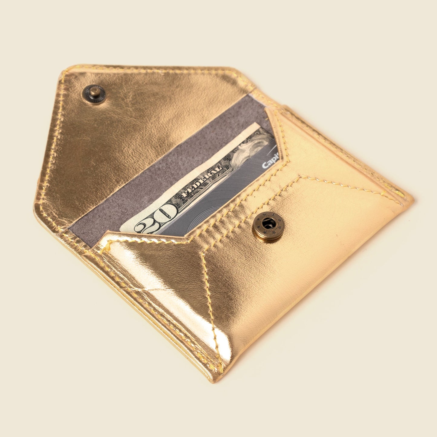 Mini Envelope Wallet With RFID protection - Gold