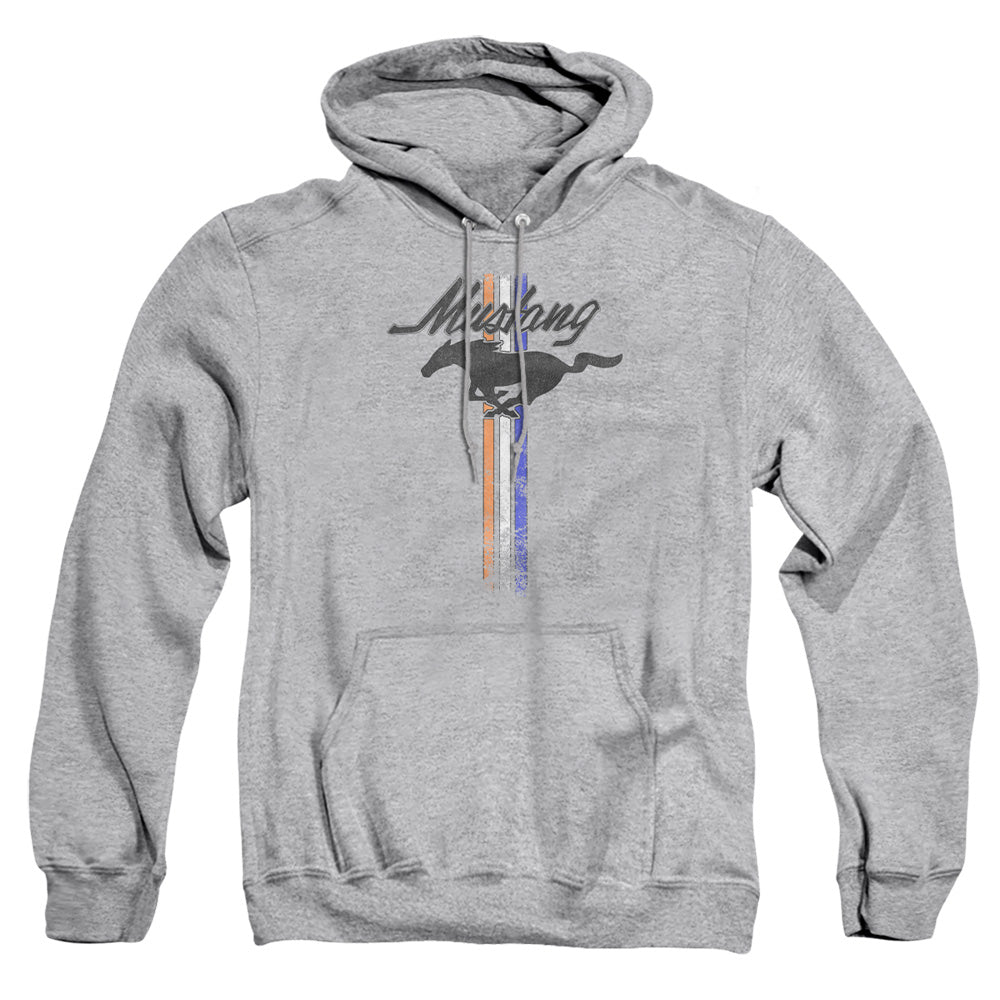 Ford Mustang Mustang Stripes Mens Hoodie Athletic Heather