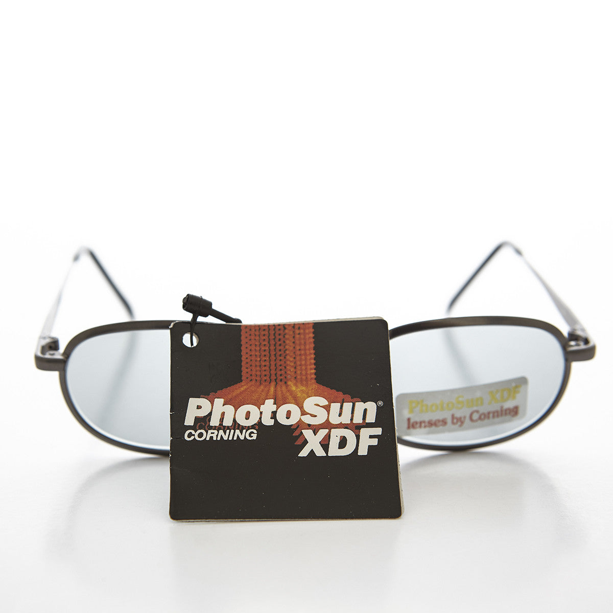 Oval Metal Half Frame Transition Glass Lens Vintage Sunglass - Foster