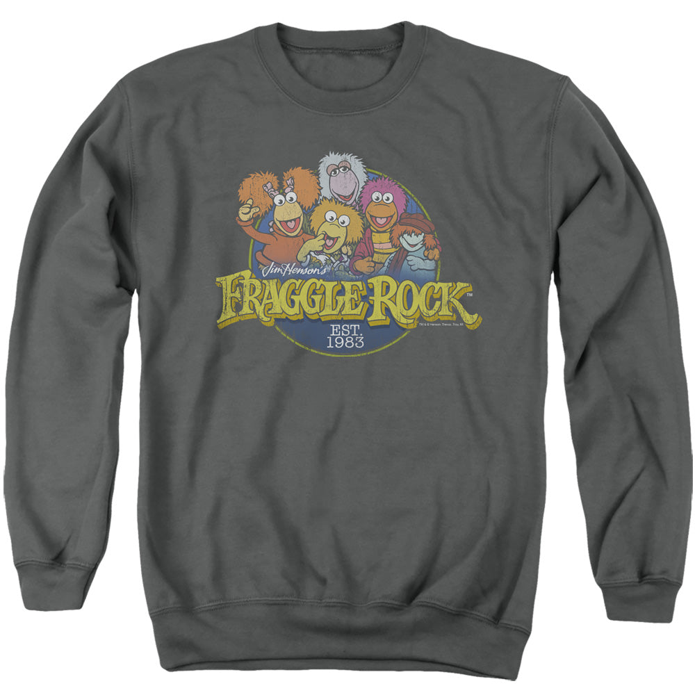 Fraggle Rock Circle Logo Mens Crewneck Sweatshirt Charcoal