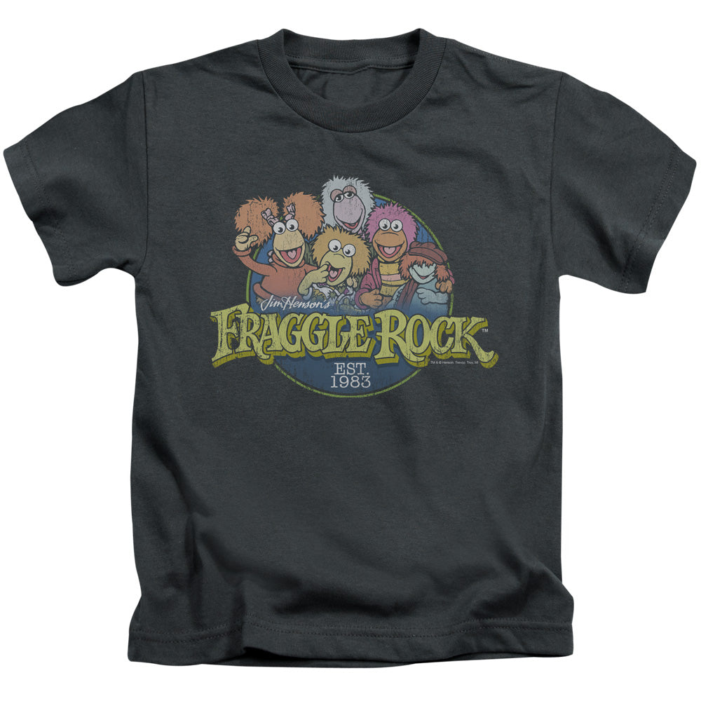 Fraggle Rock Circle Logo Juvenile Kids Youth T Shirt Charcoal