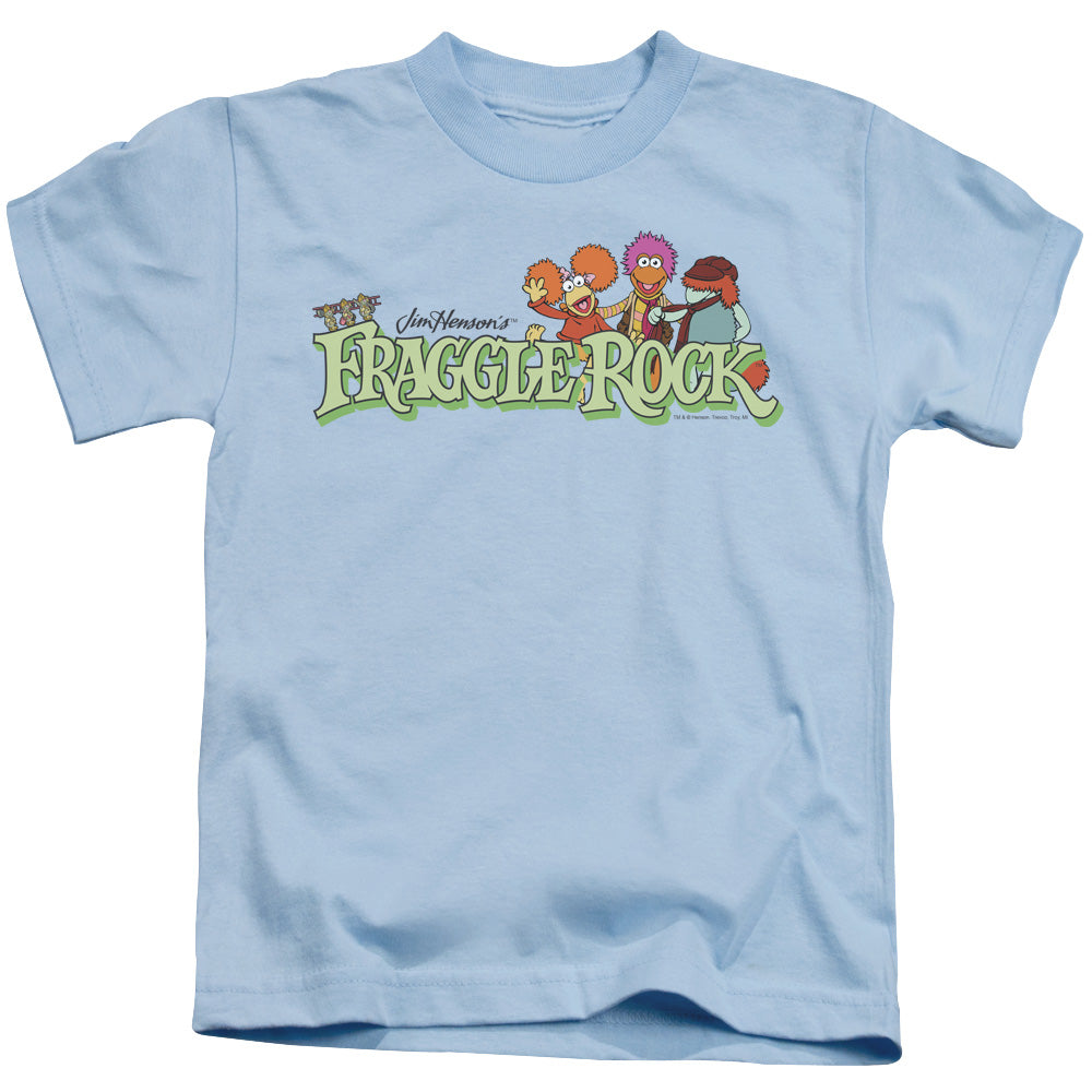 Fraggle Rock Leaf Logo Juvenile Kids Youth T Shirt Light Blue