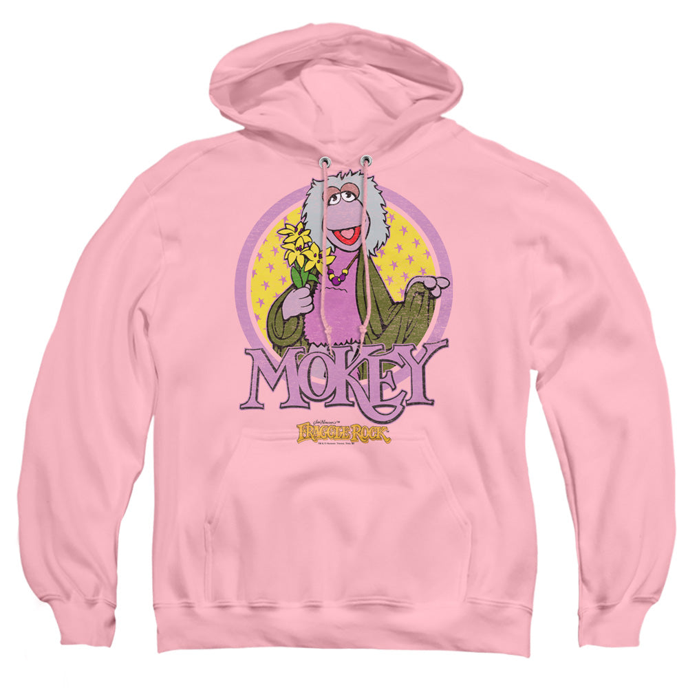 Fraggle Rock Mokey Circle Mens Hoodie Pink