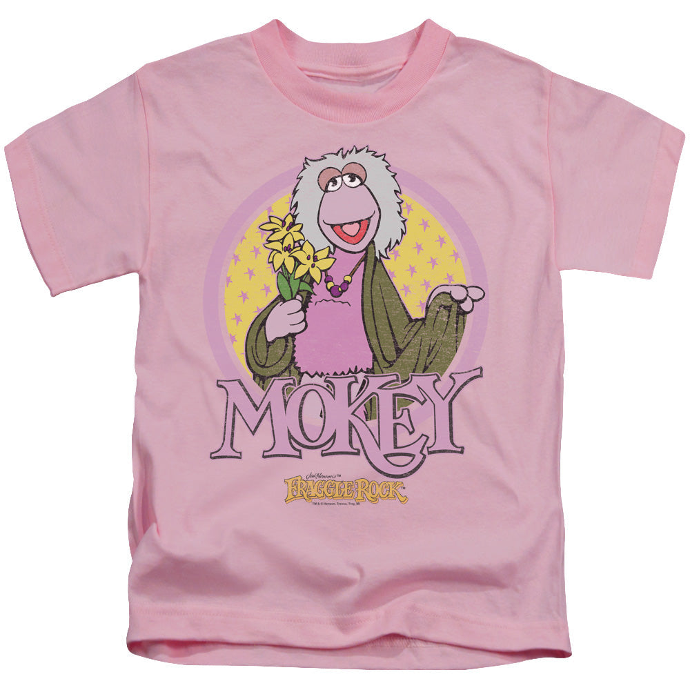 Fraggle Rock Mokey Circle Juvenile Kids Youth T Shirt Pink