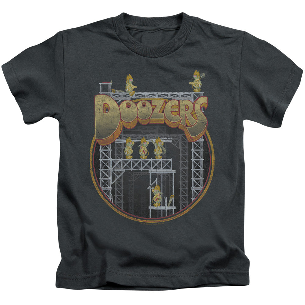 Fraggle Rock Doozers Construction Juvenile Kids Youth T Shirt Charcoal