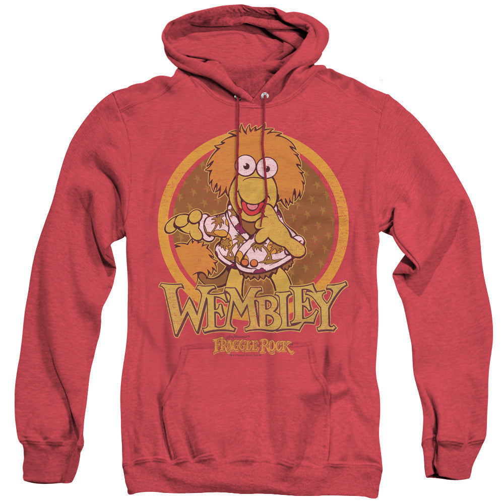 Fraggle Rock Wembley Circle Mens Heather Hoodie Red Officially Licensed