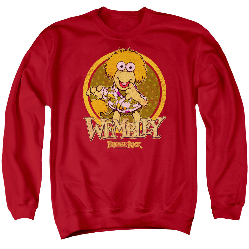 Fraggle Rock Wembley Circle Mens Crewneck Sweatshirt Red