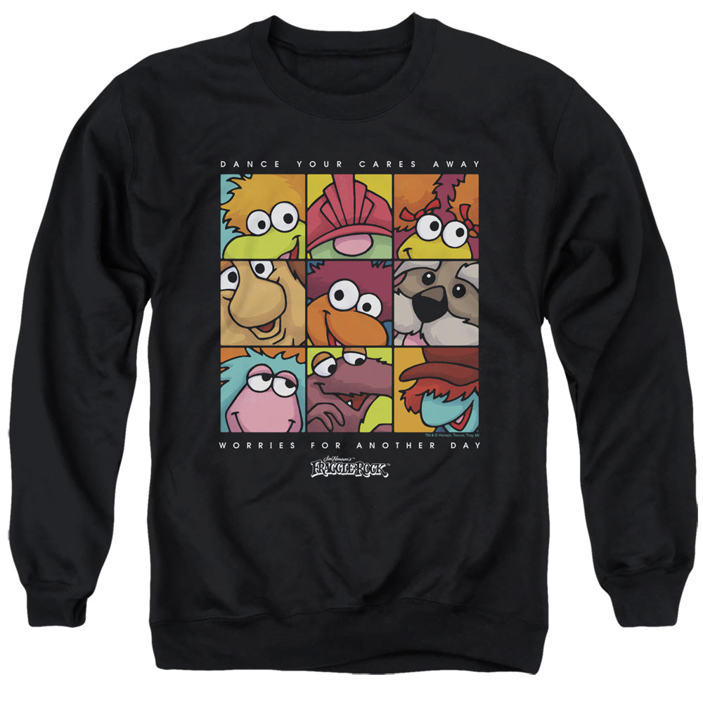 Fraggle Rock Squared Mens Crewneck Sweatshirt Black