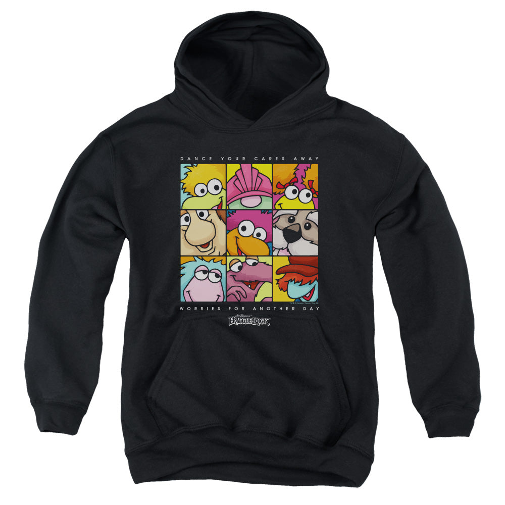 Fraggle Rock Squared Kids Youth Hoodie Black