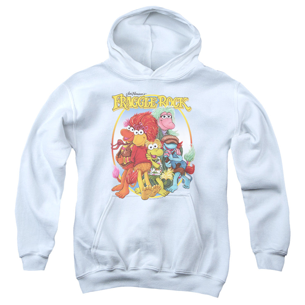 Fraggle Rock Group Hug Kids Youth Hoodie White