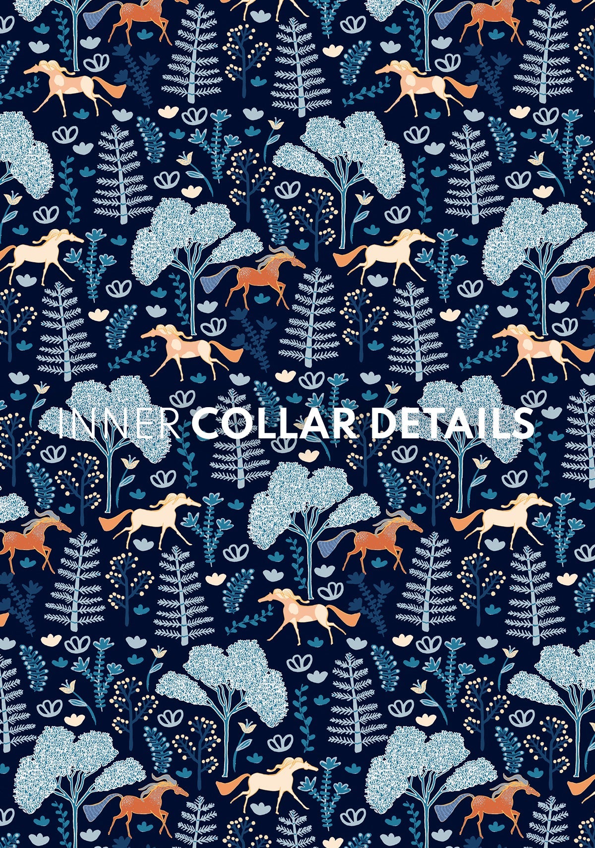 White with Forest on Navy Inner Details Short Sleeve Show Shirt