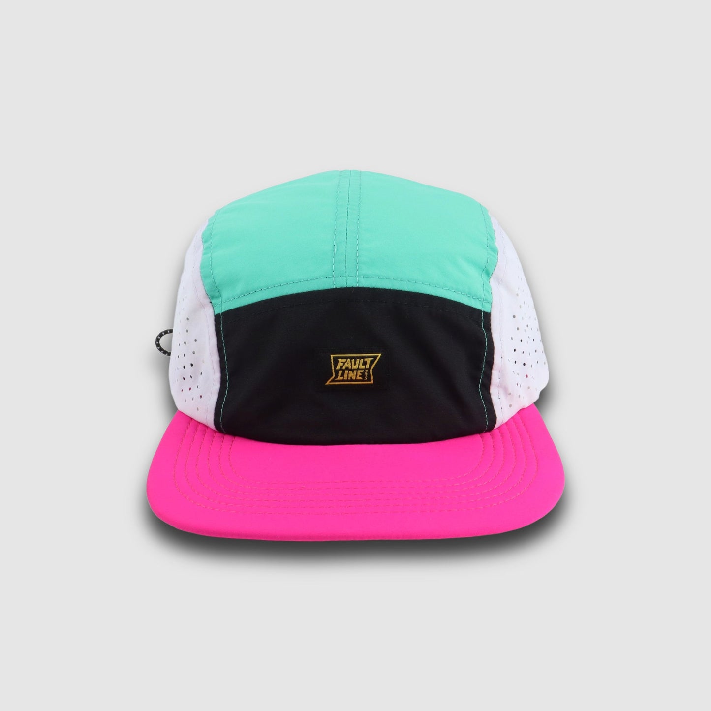 Crushable 5-Panel Camper Hat - Seafoam/Fuchsia