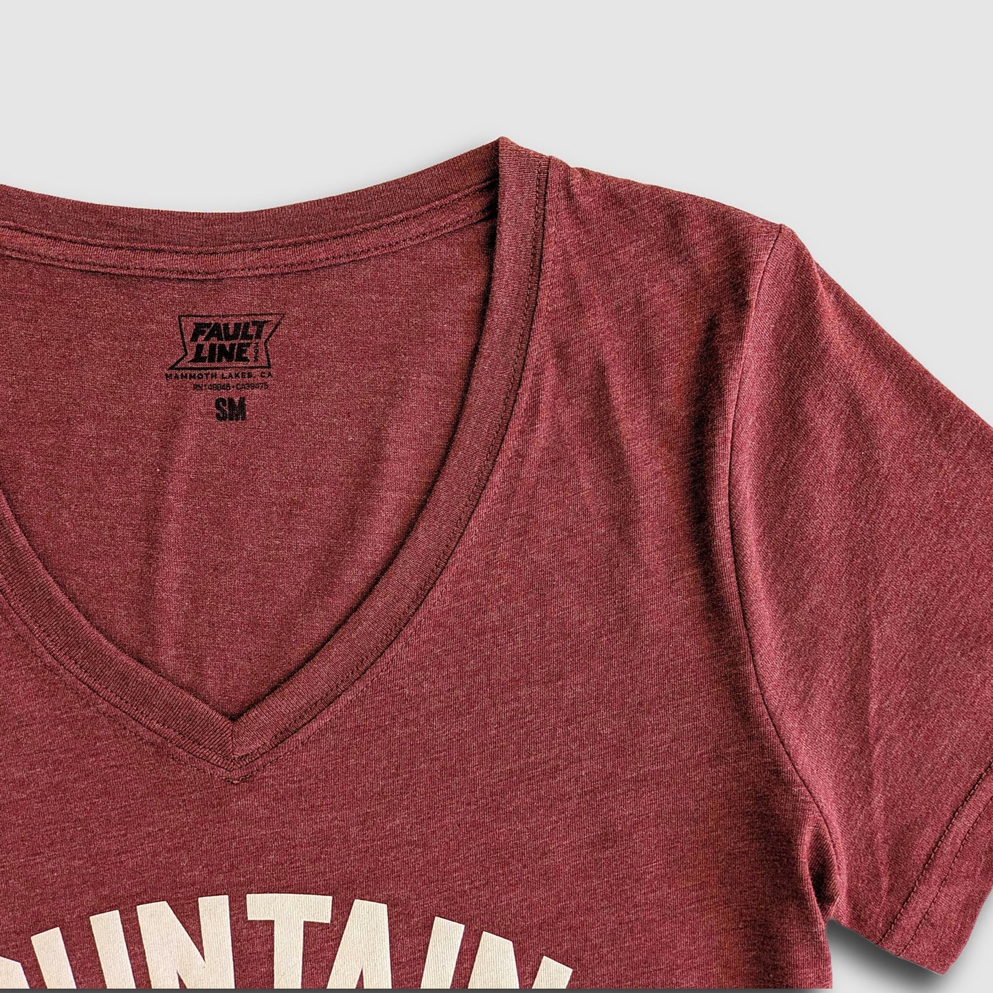 Women's Mountains & Beer V-Neck Tee - Maroon/Ivory