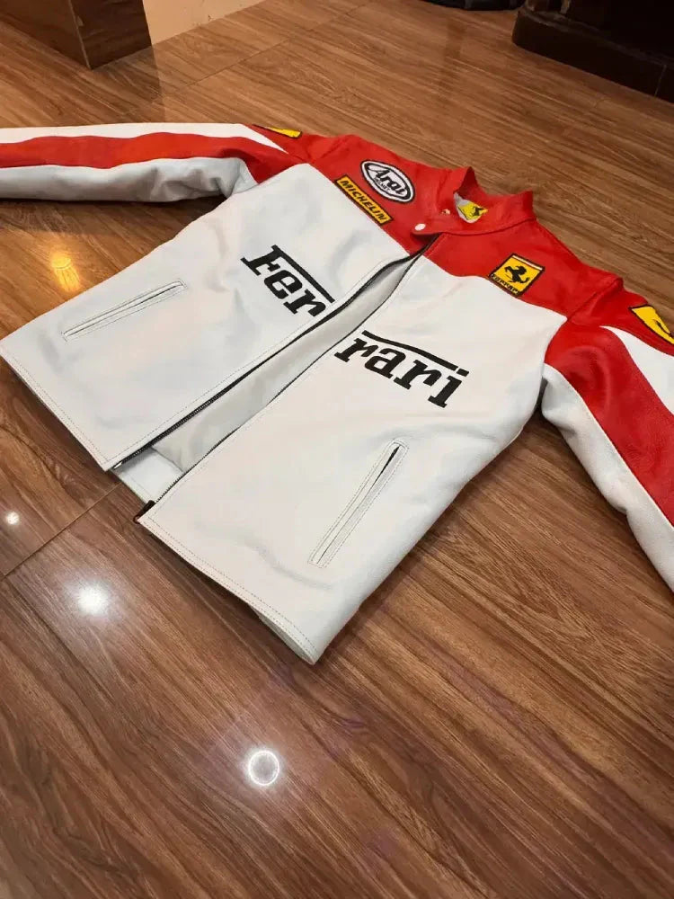 Ferrari Red & White Vintage Jacket