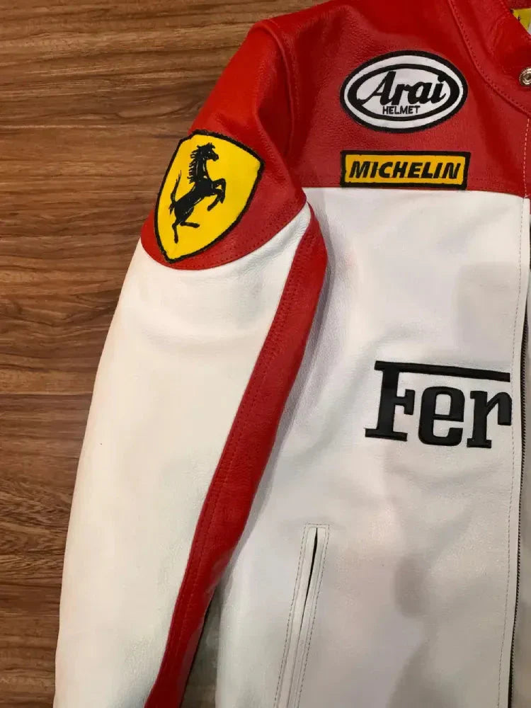 Ferrari Red & White Vintage Jacket