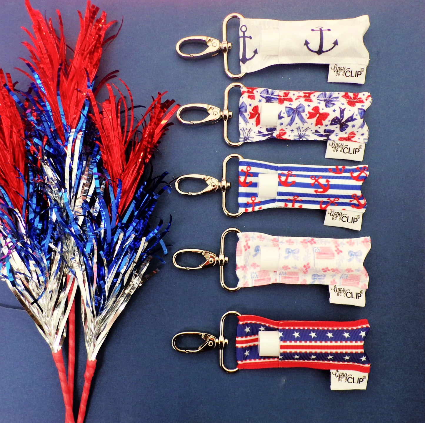 Navy Anchors LippyClip® Lip Balm Holder