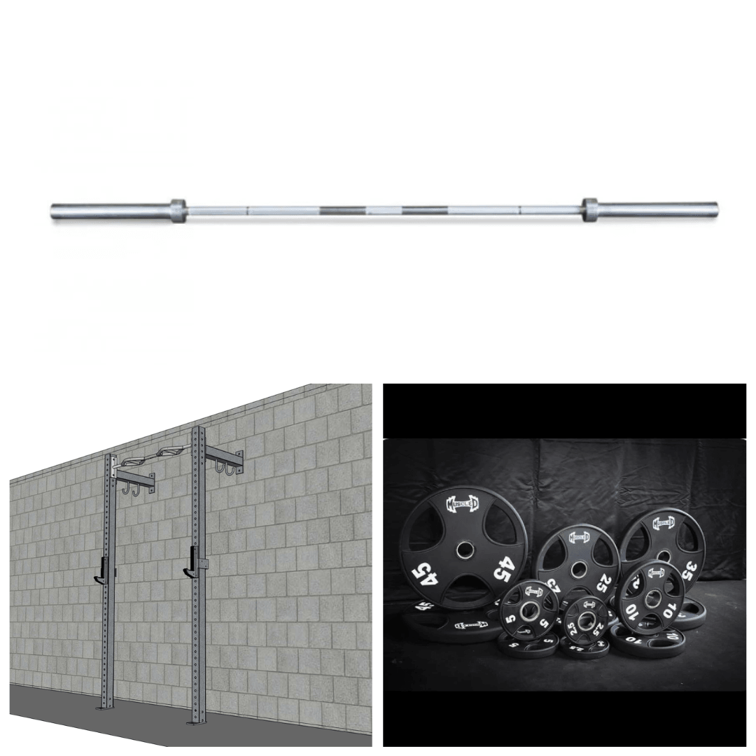 TGrip Commercial 4' Low Profile Wall Mount Rig Fitness Kits - 3x3 Steel - Functional Multi-Grip Pull-Up - Sandwich Style J-Hooks