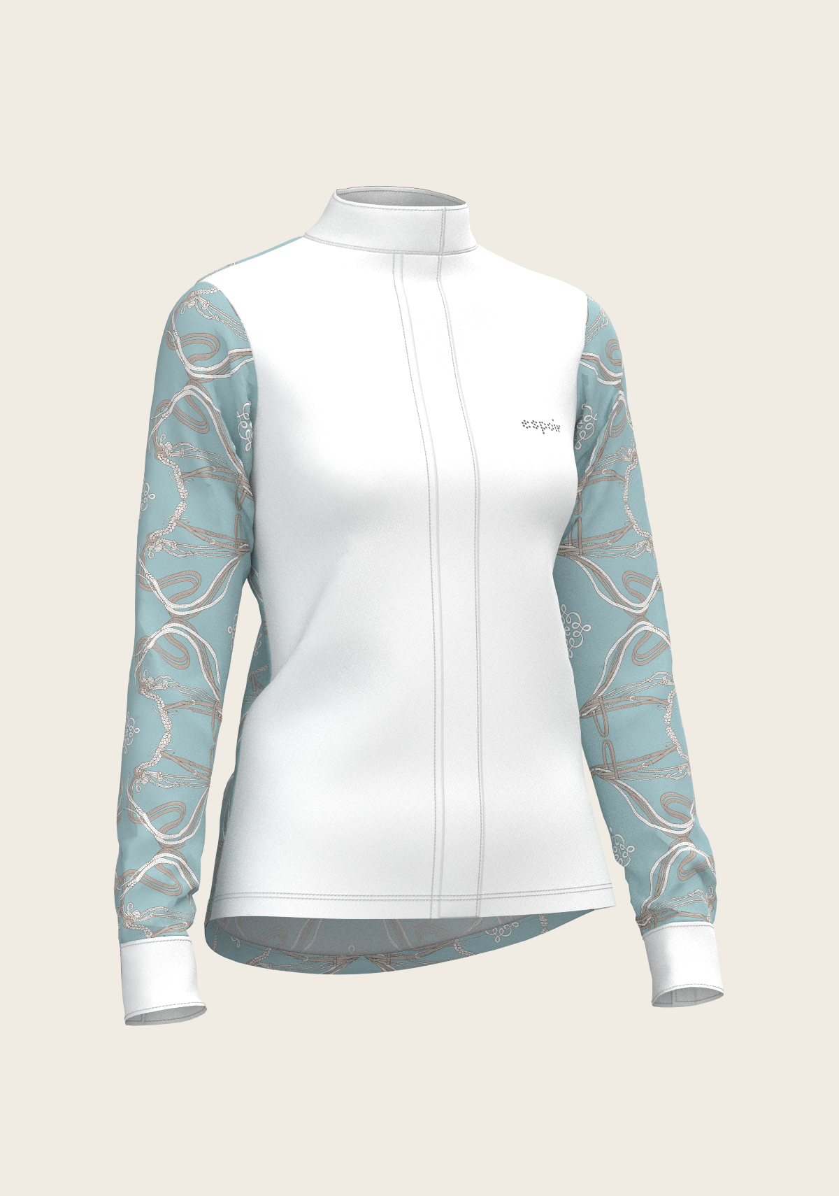 Roped Bridles on Sky Blue Long Sleeve Show Shirt