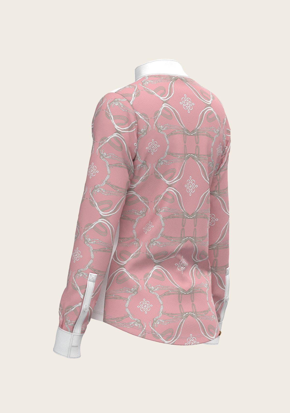 Roped Bridles on Rose Long Sleeve Show Shirt