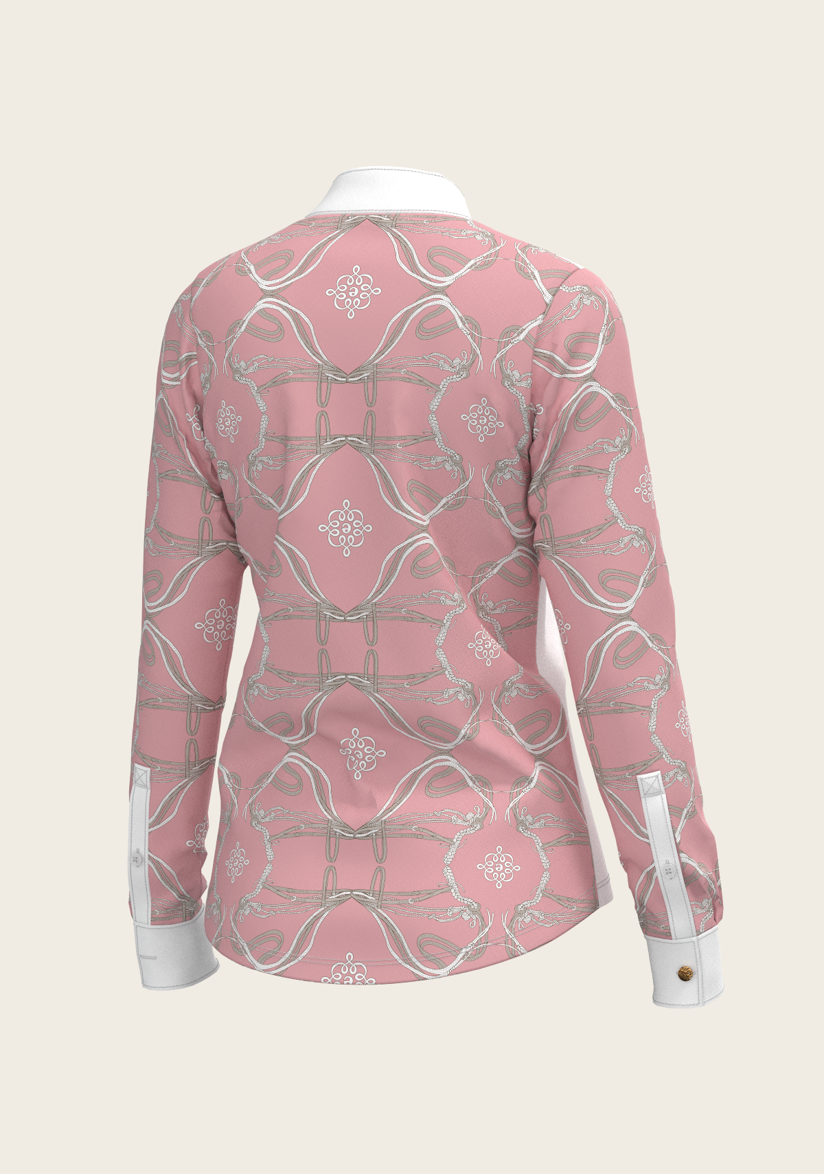 Roped Bridles on Rose Long Sleeve Show Shirt