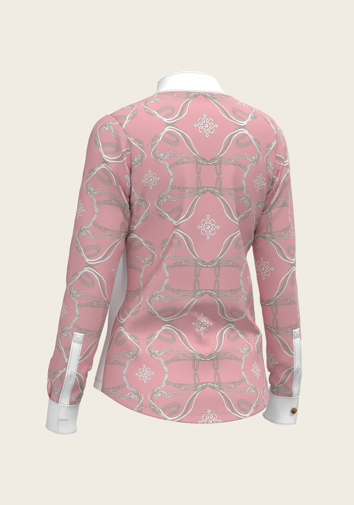 Roped Bridles on Rose Long Sleeve Show Shirt