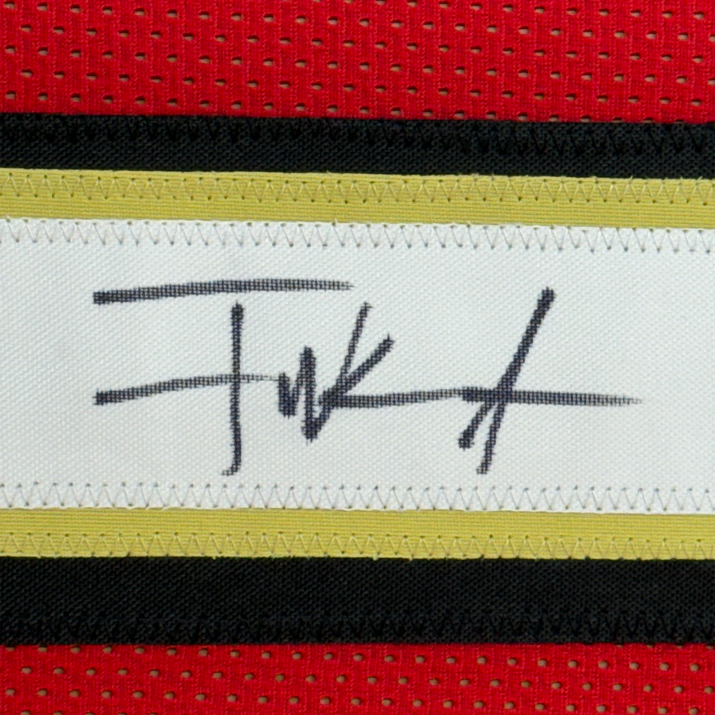 Framed Autographed/Signed Frank Gore 35x39 San Francisco Red Football Jersey Beckett BAS COA